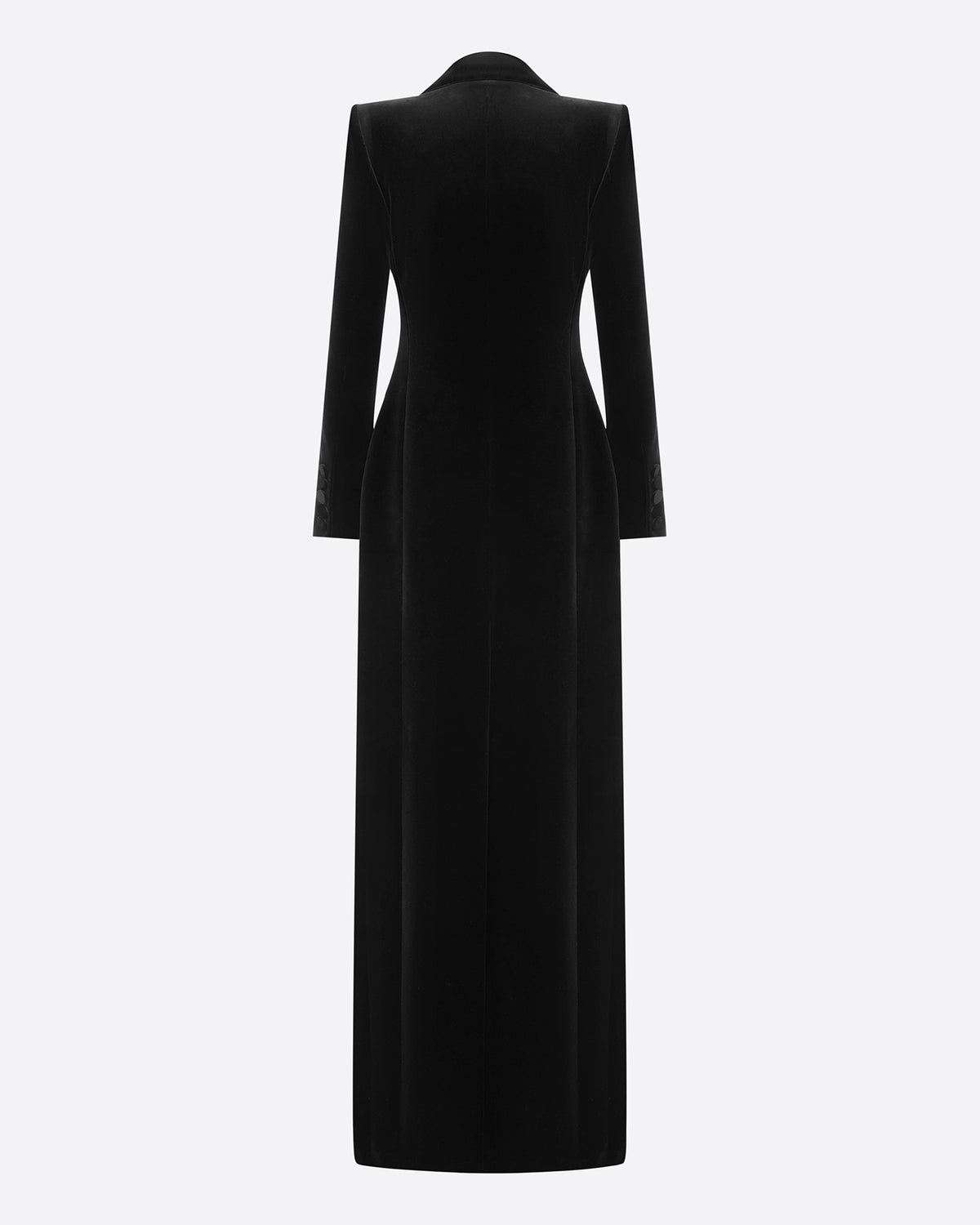 Single Breasted Fitted Coat in Velvet