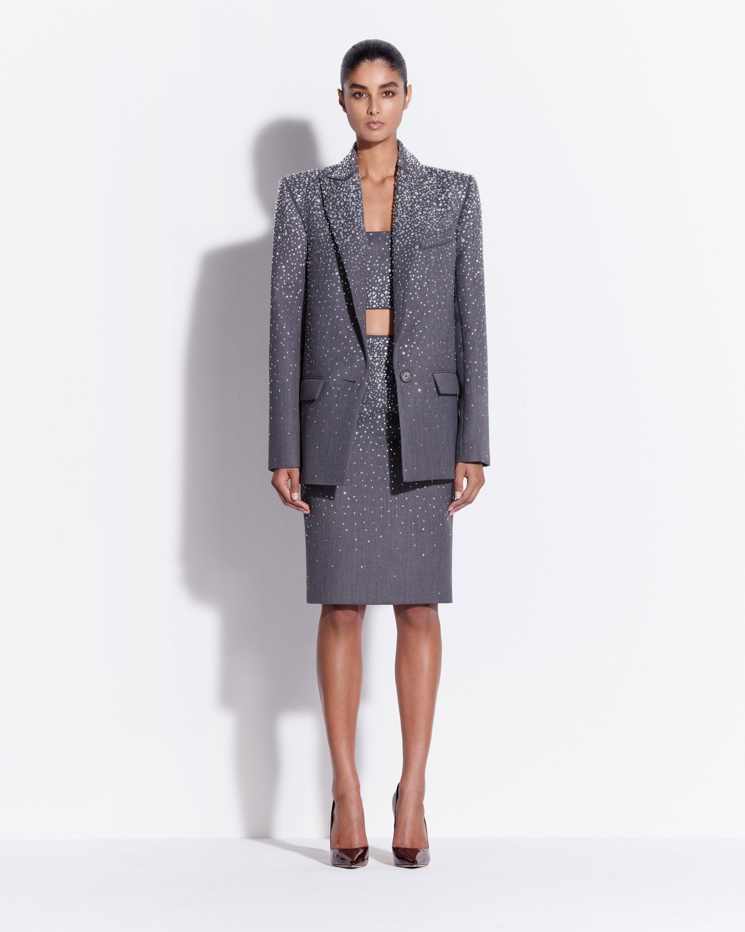 Single Breasted Oversize Blazer in Crystal Suiting