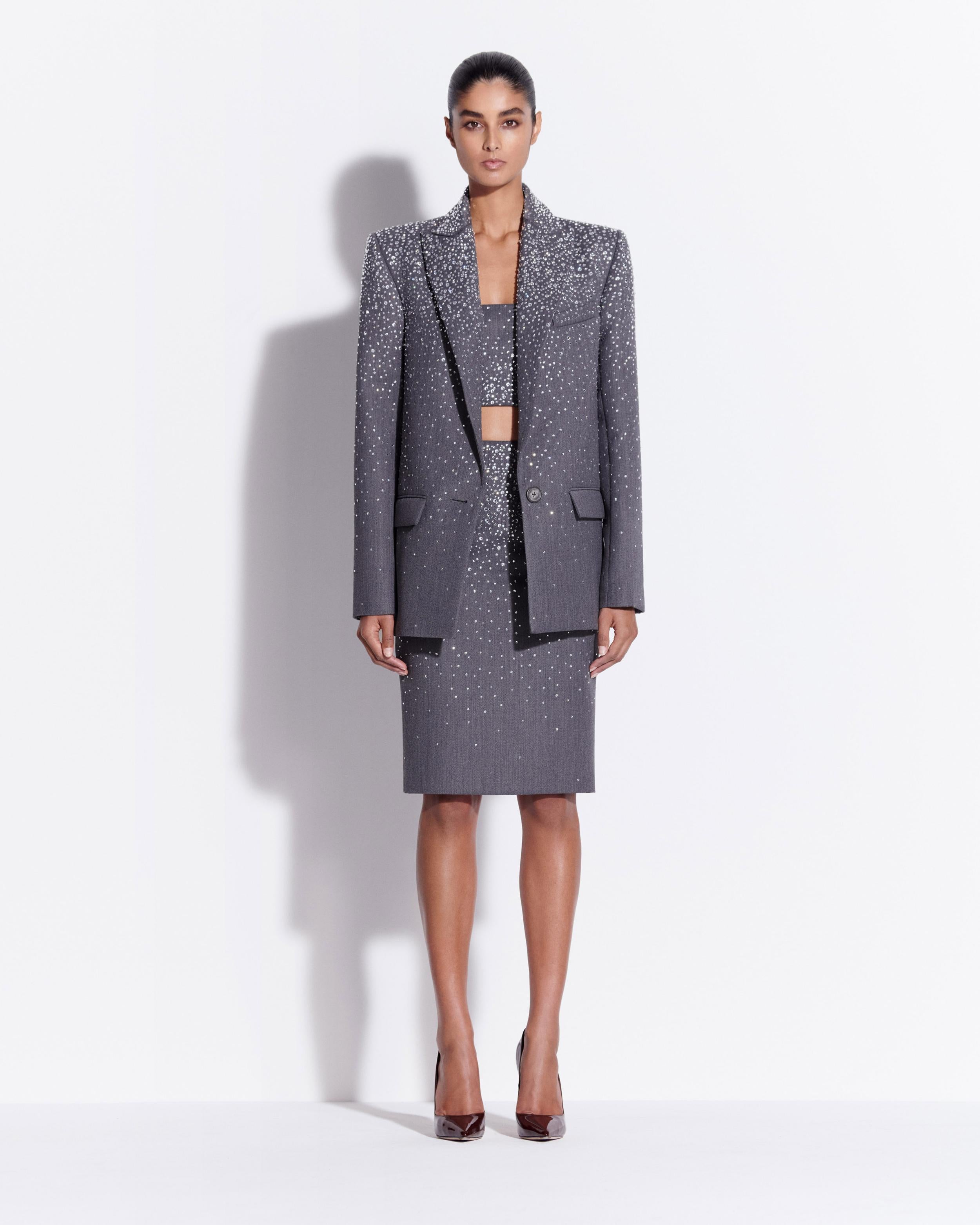 Single Breasted Oversize Blazer in Crystal Suiting