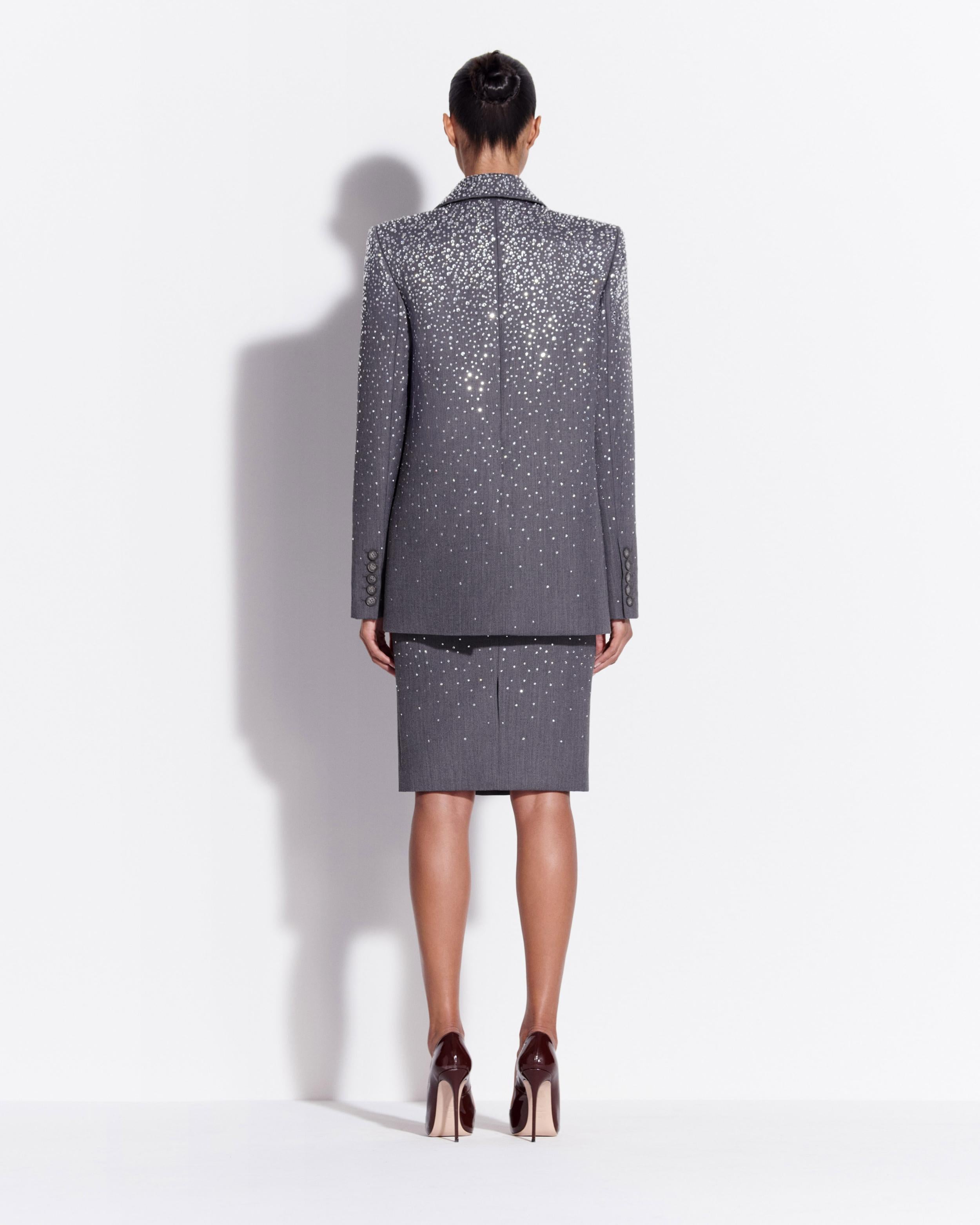 Single Breasted Oversize Blazer in Crystal Suiting