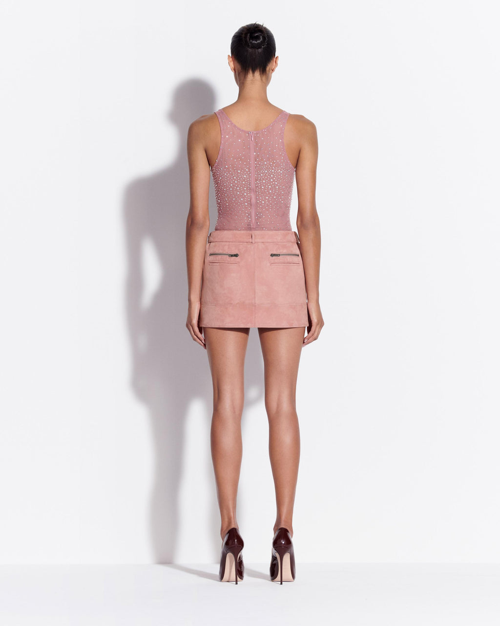 Singlet Bodysuit in Crystal Mesh