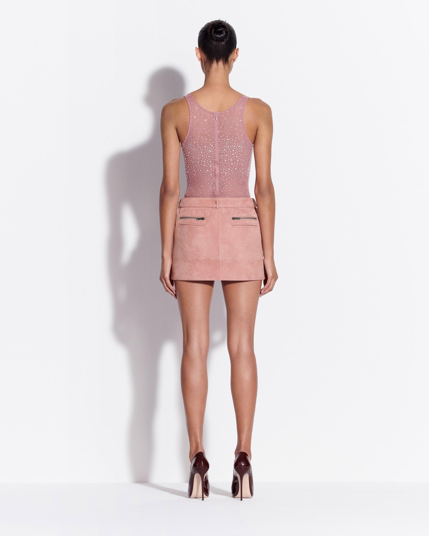 Singlet Bodysuit in Crystal Mesh