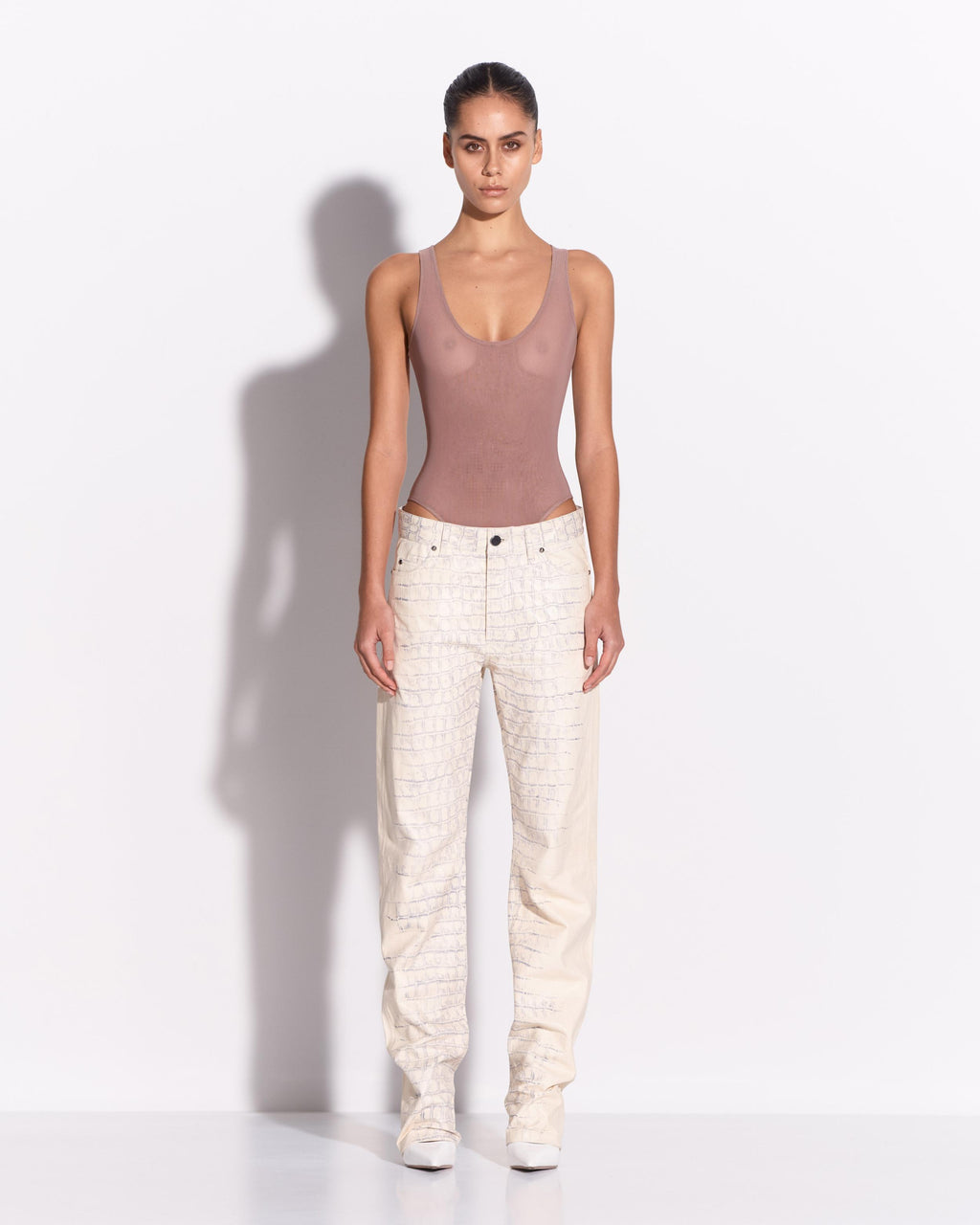 Singlet Bodysuit in Stretch Mesh