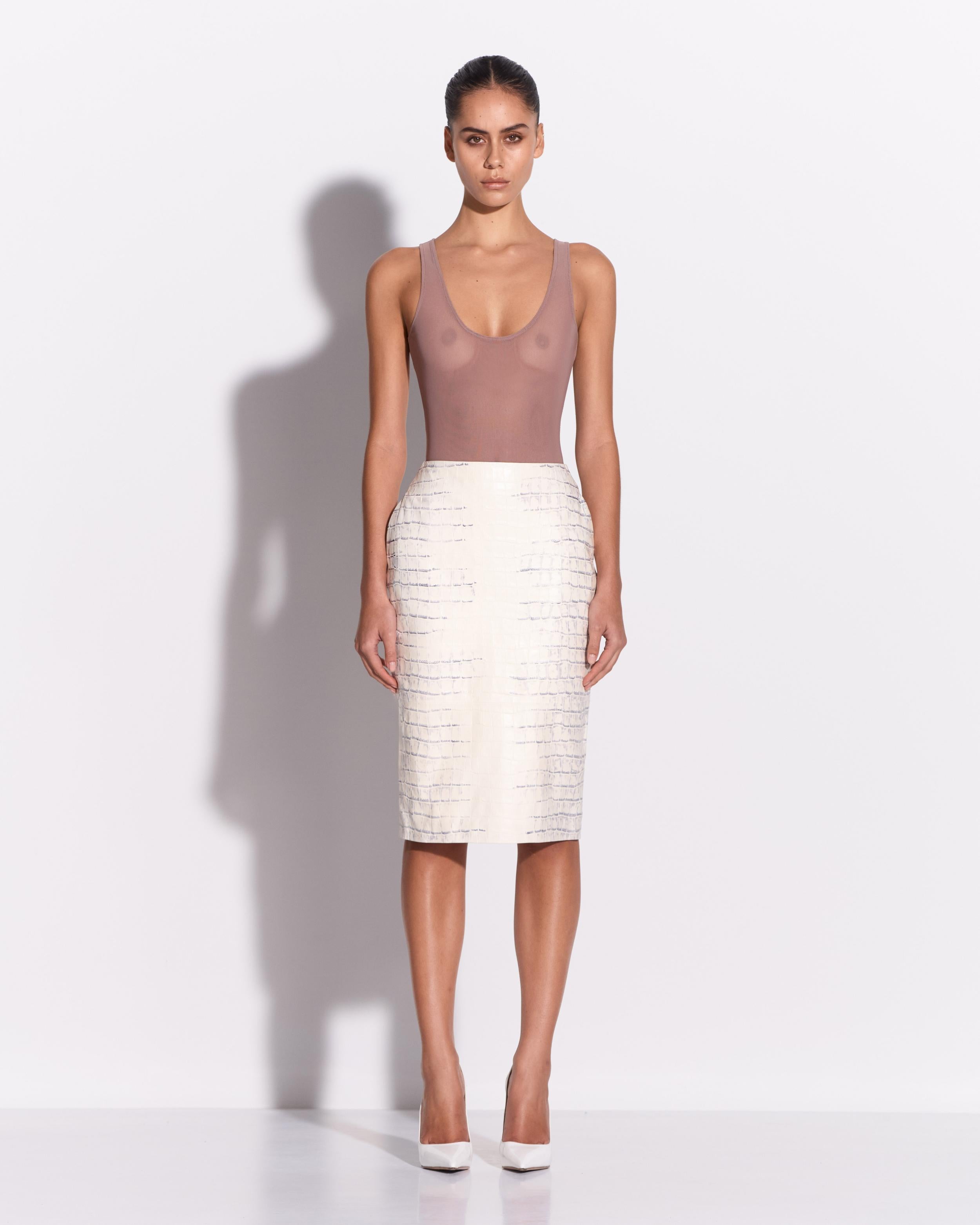 Skirt in Embossed Leather