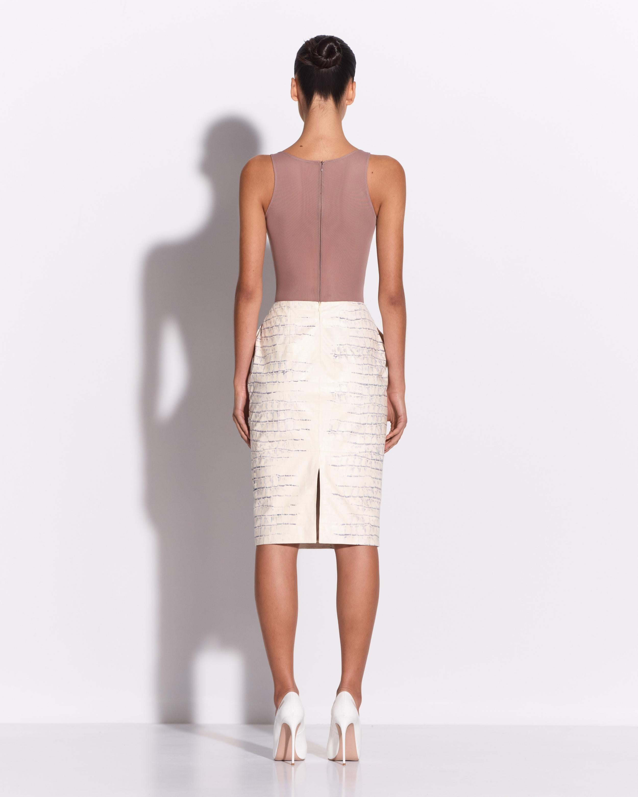 Skirt in Embossed Leather