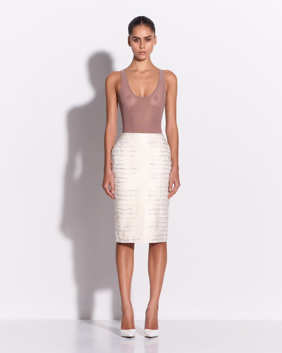 Skirt in Embossed Leather