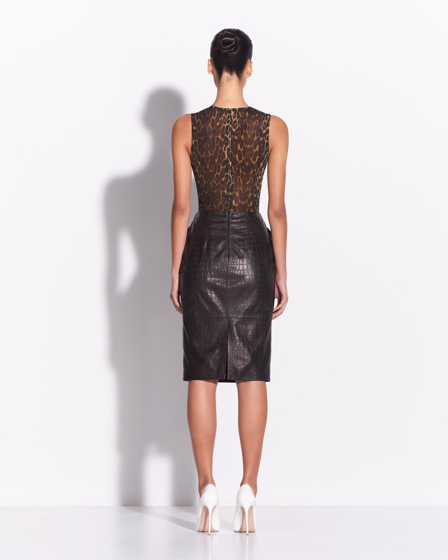 Sleeveless Bodysuit in Stretch Mesh
