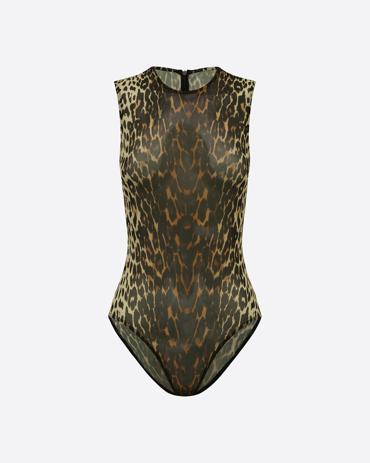 Sleeveless Bodysuit in Stretch Mesh