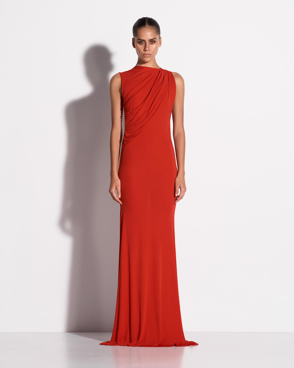 Sleeveless Drape Gown in Jersey