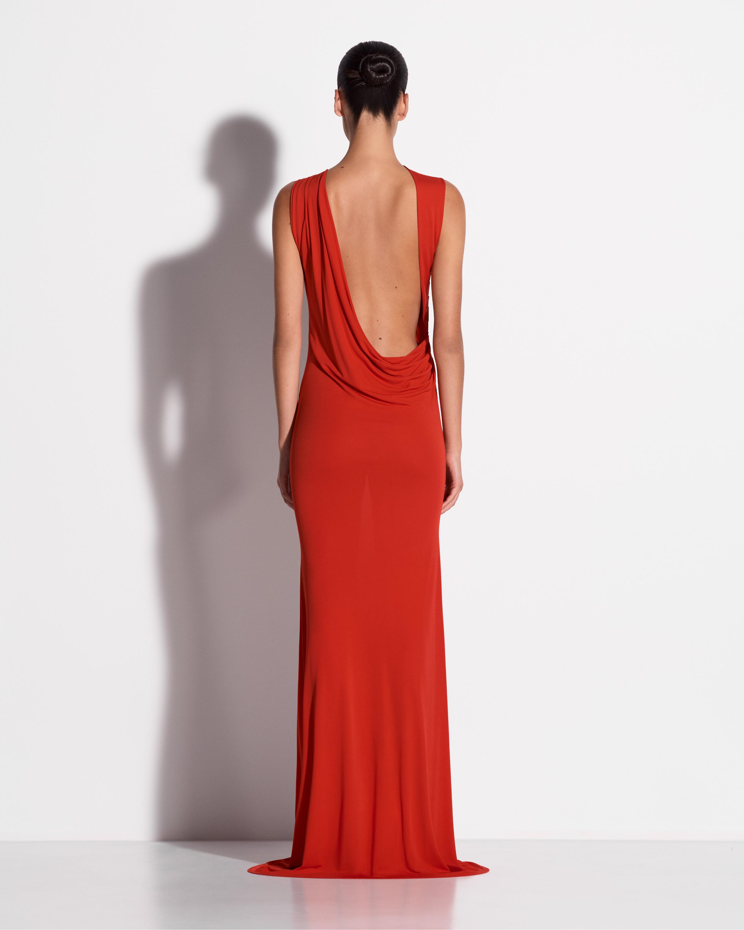 Sleeveless Drape Gown in Jersey