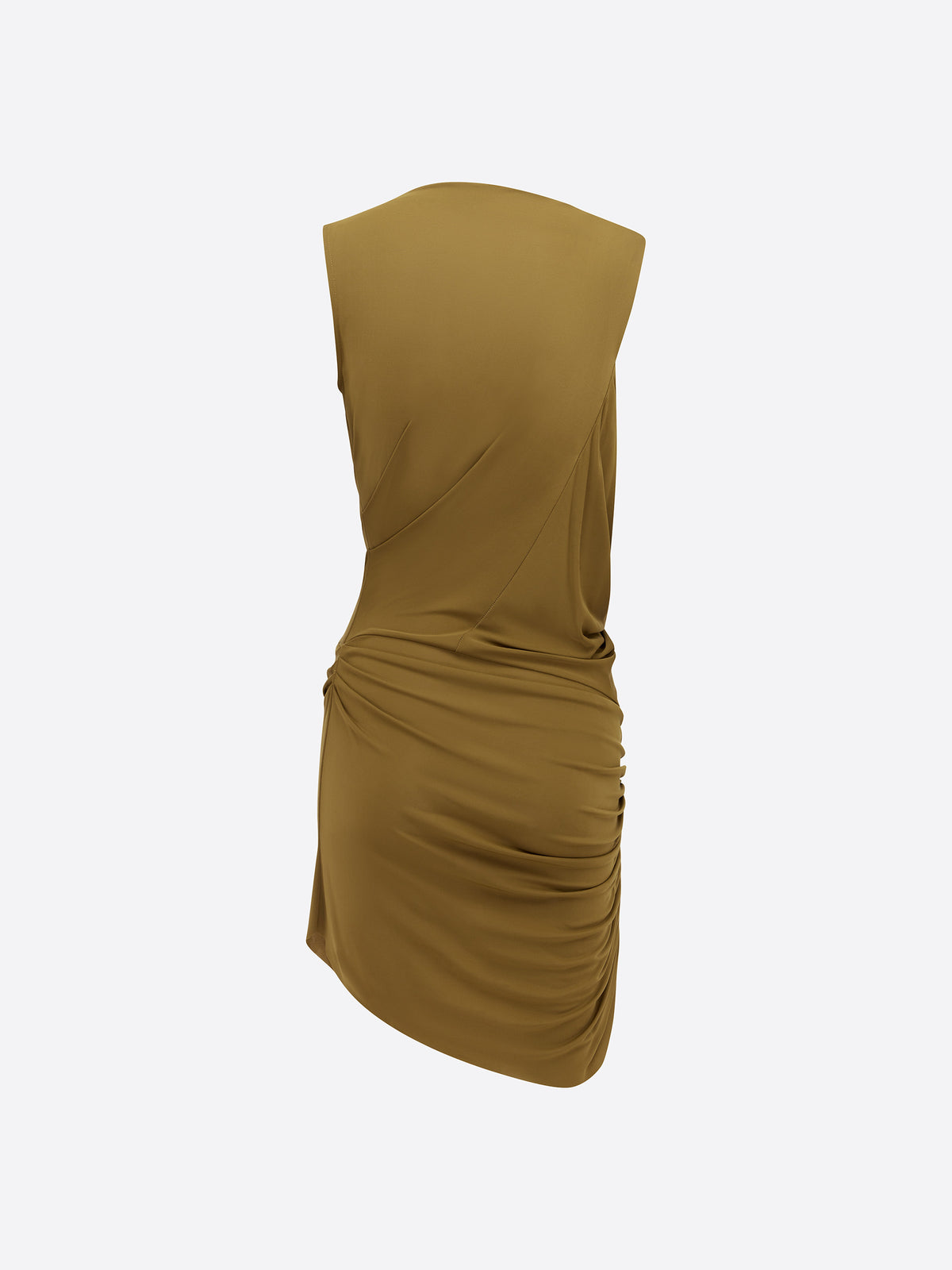 Sleeveless Draped Mini Dress in Dry Jersey - d1878re27-sleeveless-draped-mini-dress-in-dry-jersey-bronze-12.jpg