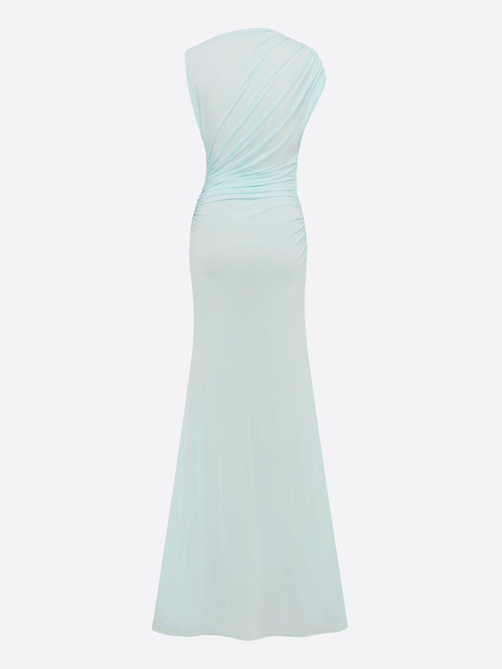 Sleeveless Ruched Gown in Dry Jersey
