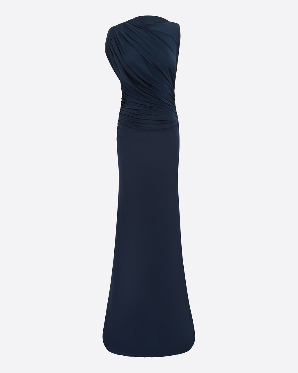 Sleeveless Ruched Gown in Jersey