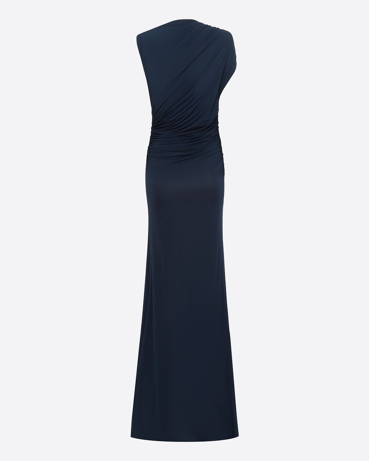 Sleeveless Ruched Gown in Jersey
