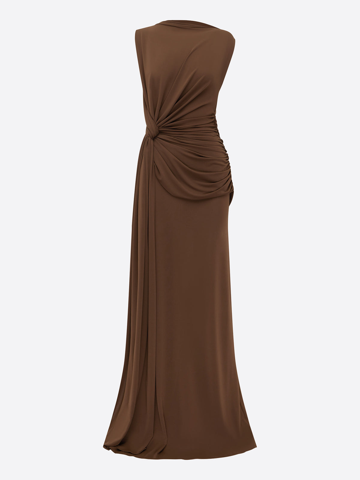 Sleeveless Twist Gown in Crepe Jersey - d1542re27-sleeveless-twist-gown-in-crepe-jersey-chocolate-11.jpg