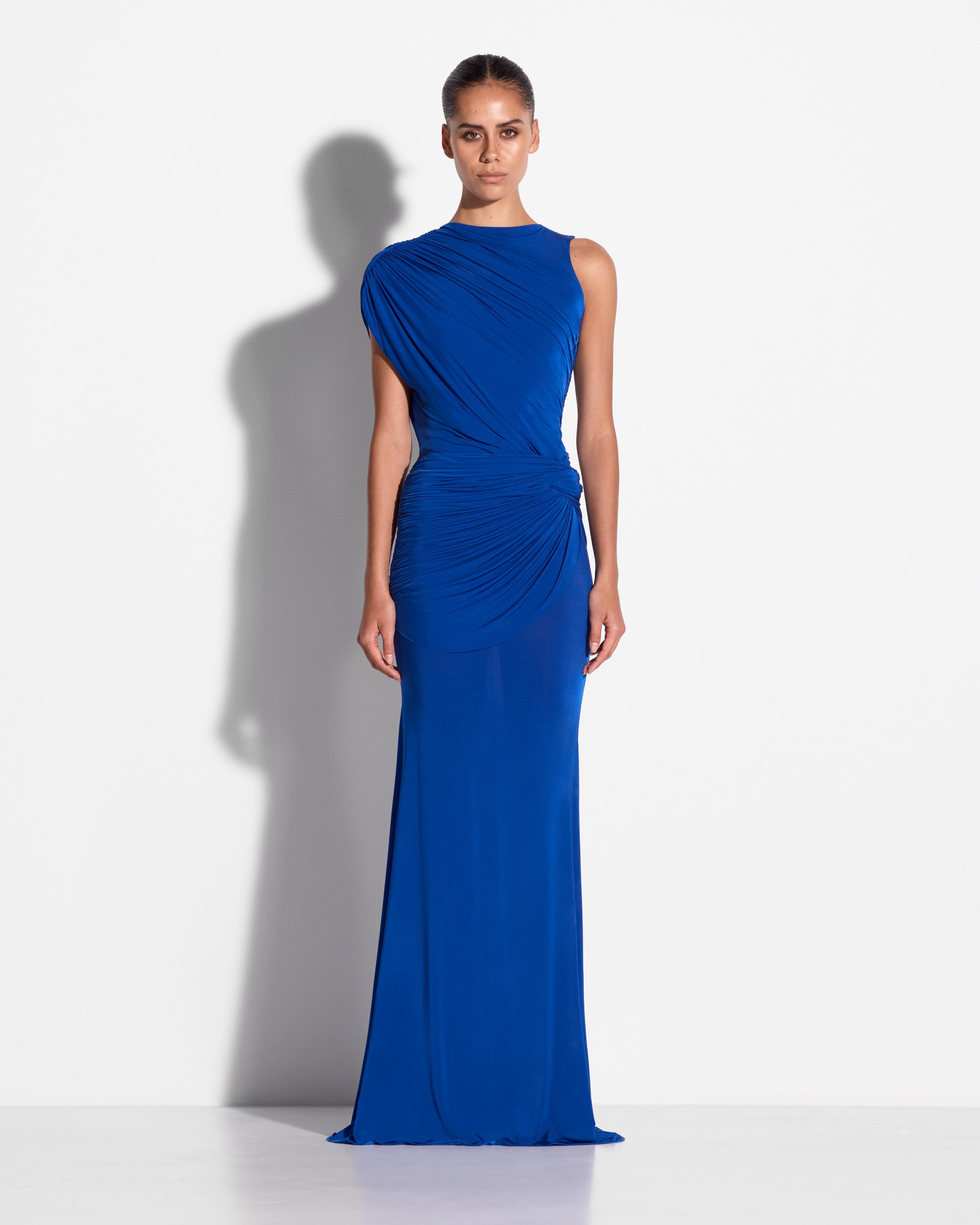Sleeveless Twist Gown in Jersey