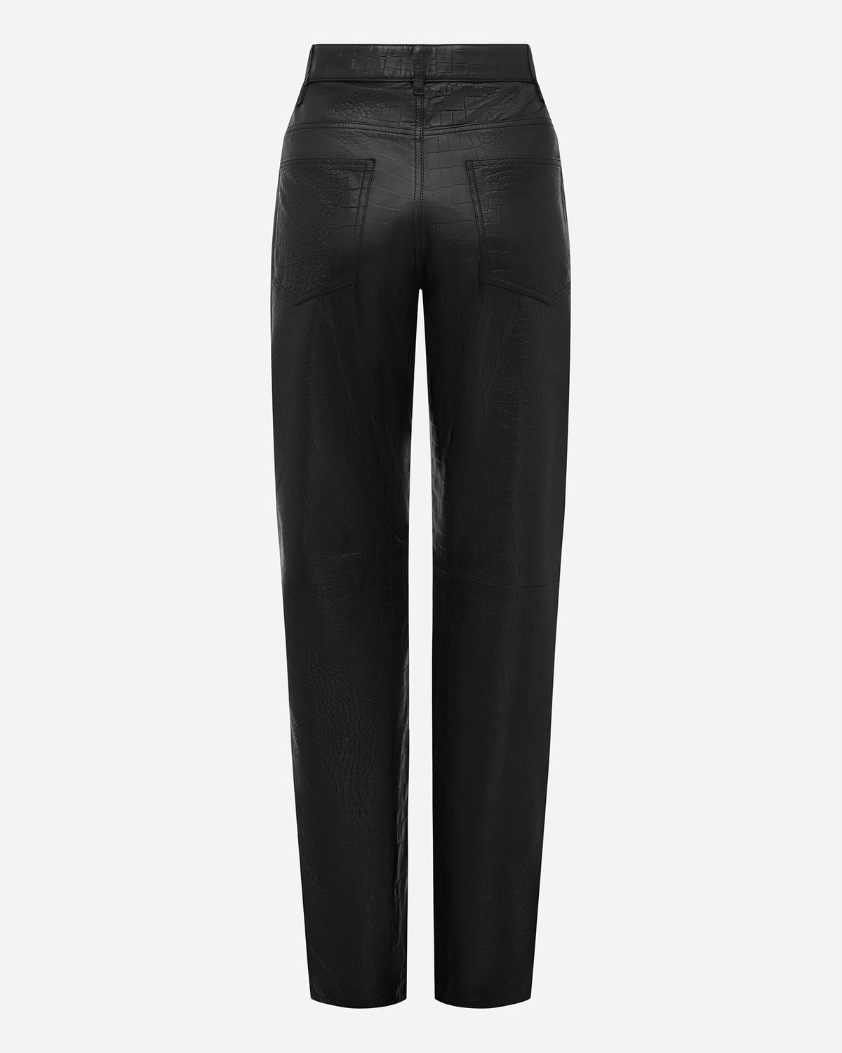 Straight Cut Jean in Embossed Leather