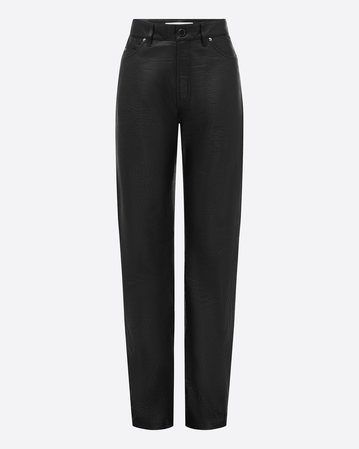 Straight Cut Jean in Embossed Leather
