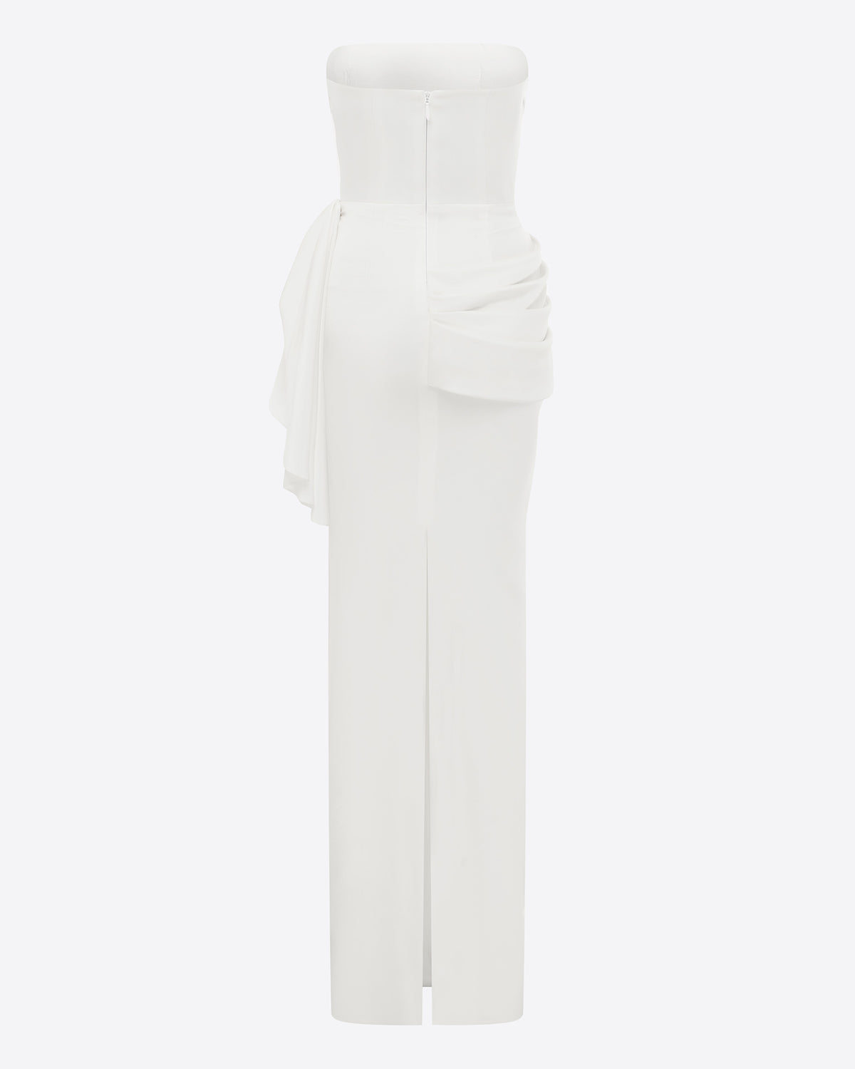 Strapless Corset Tiered Gown in Satin Crepe