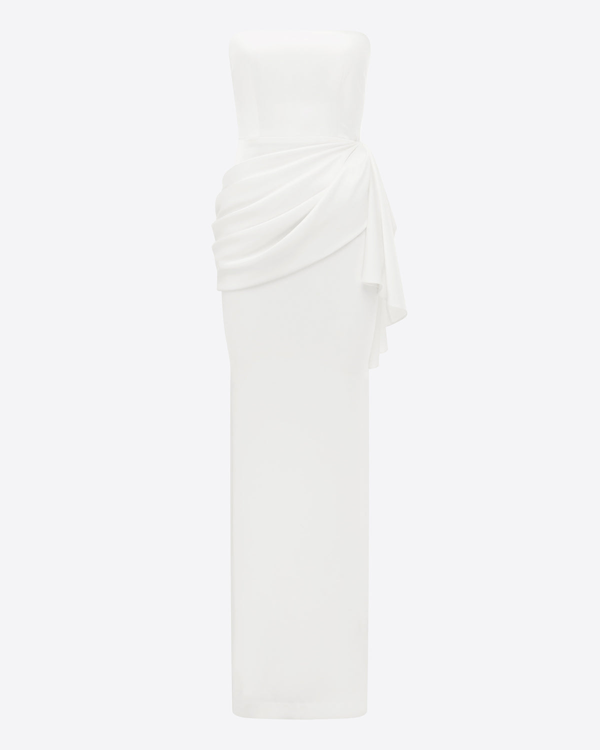 Strapless Corset Tiered Gown in Satin Crepe