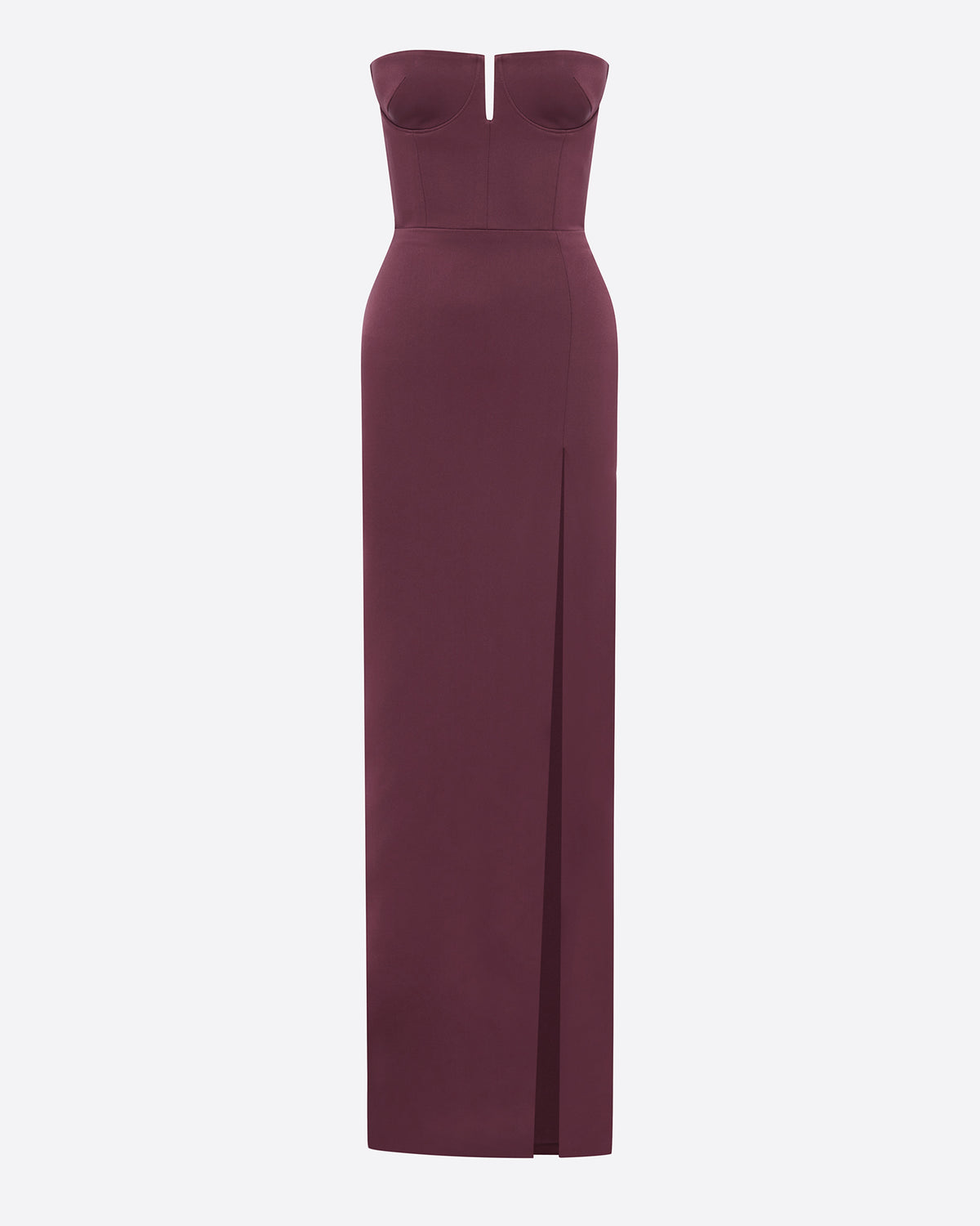 Strapless Cup Column in Satin Crepe
