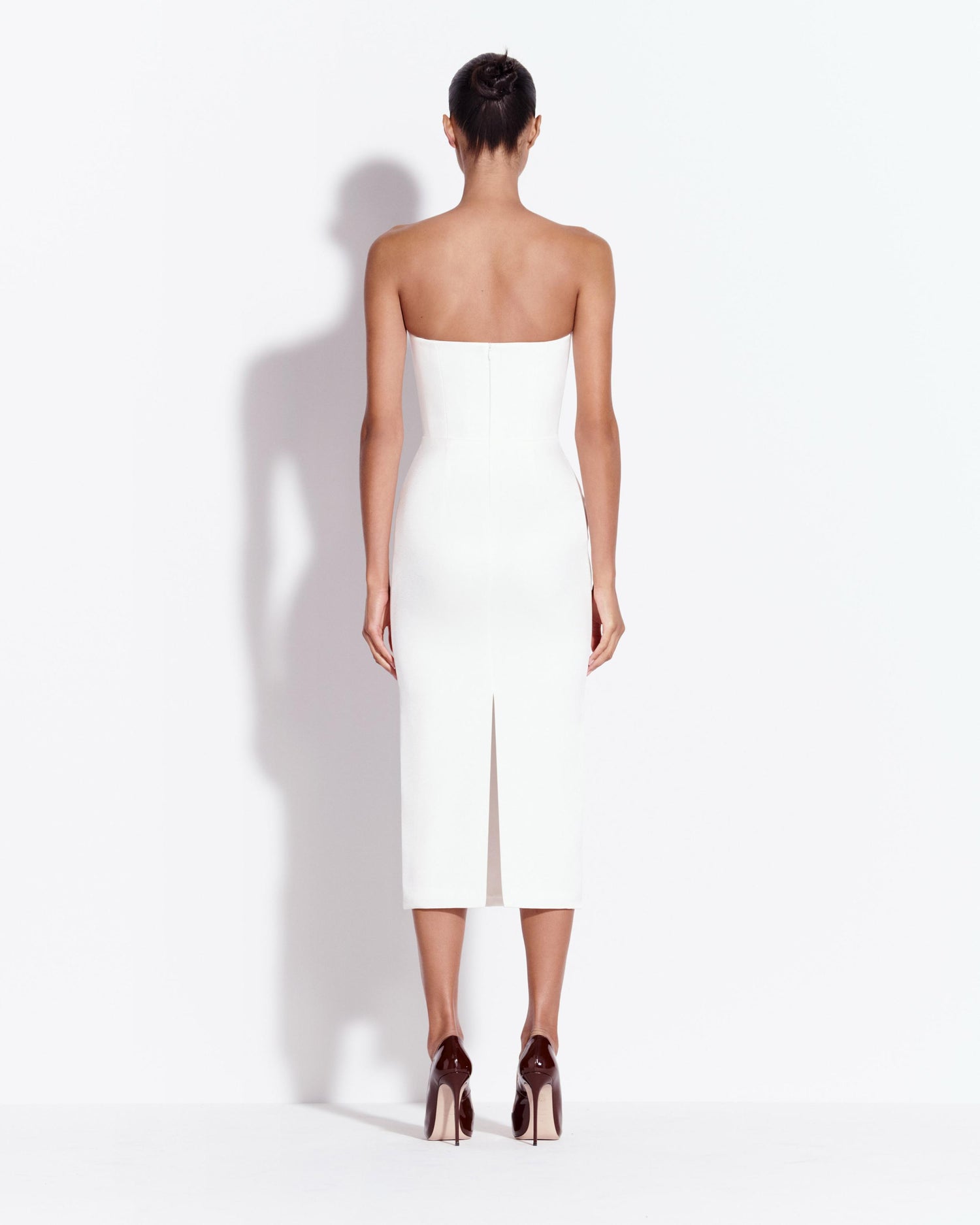Strapless Cup Dress in Satin Crepe