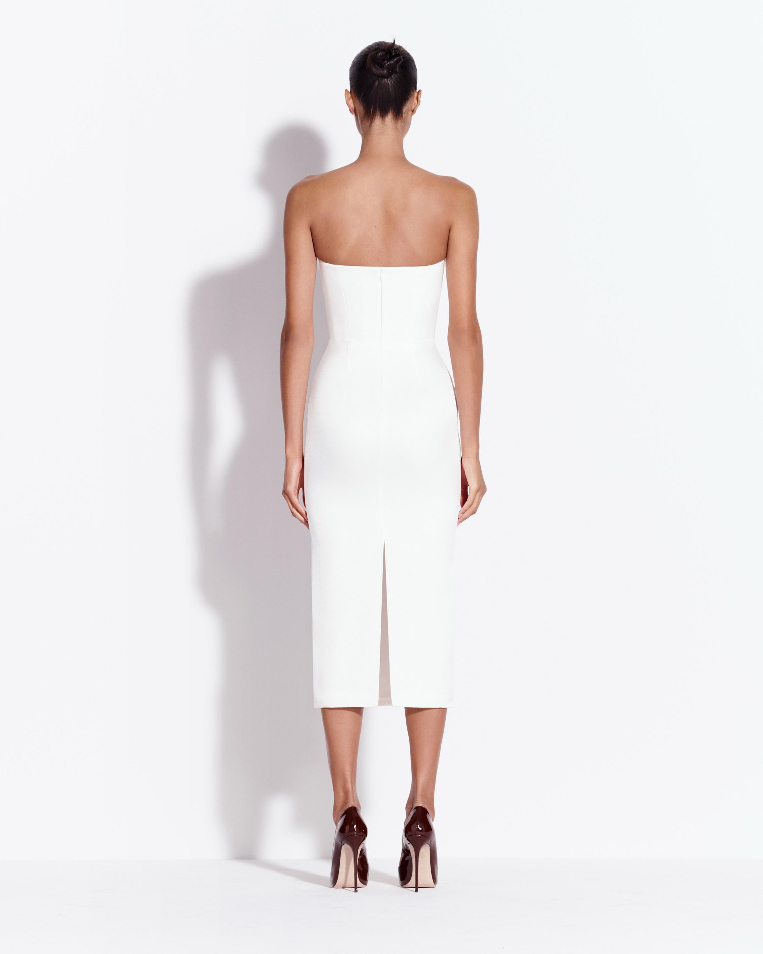 Strapless Cup Dress in Satin Crepe