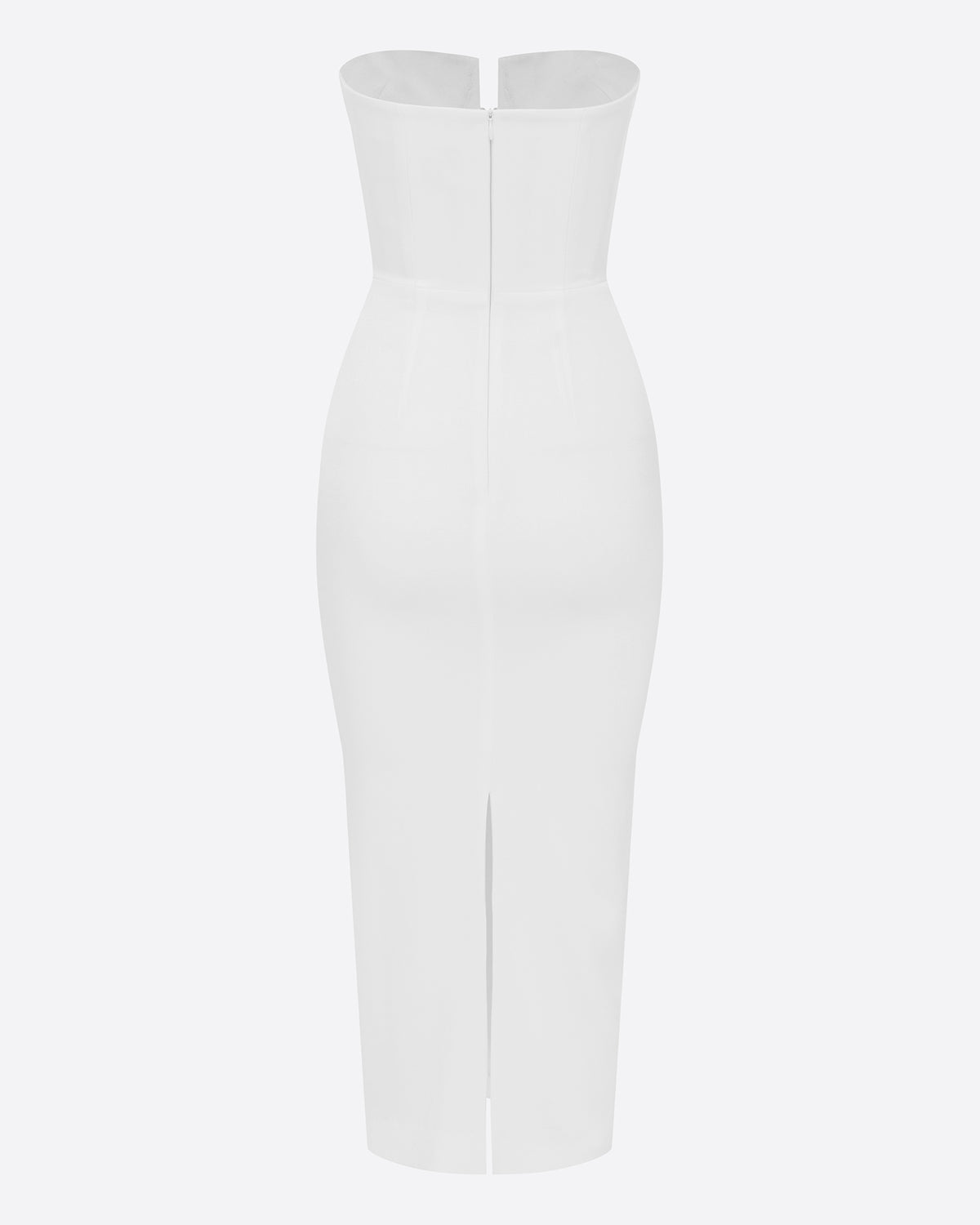 Strapless Cup Dress in Satin Crepe