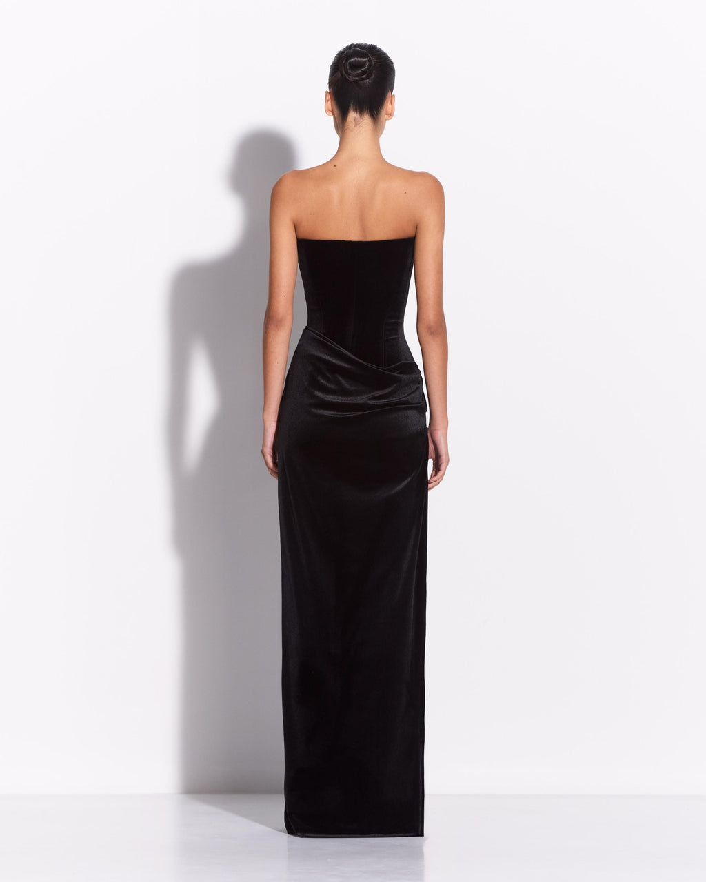 Strapless Drape Column in Velvet