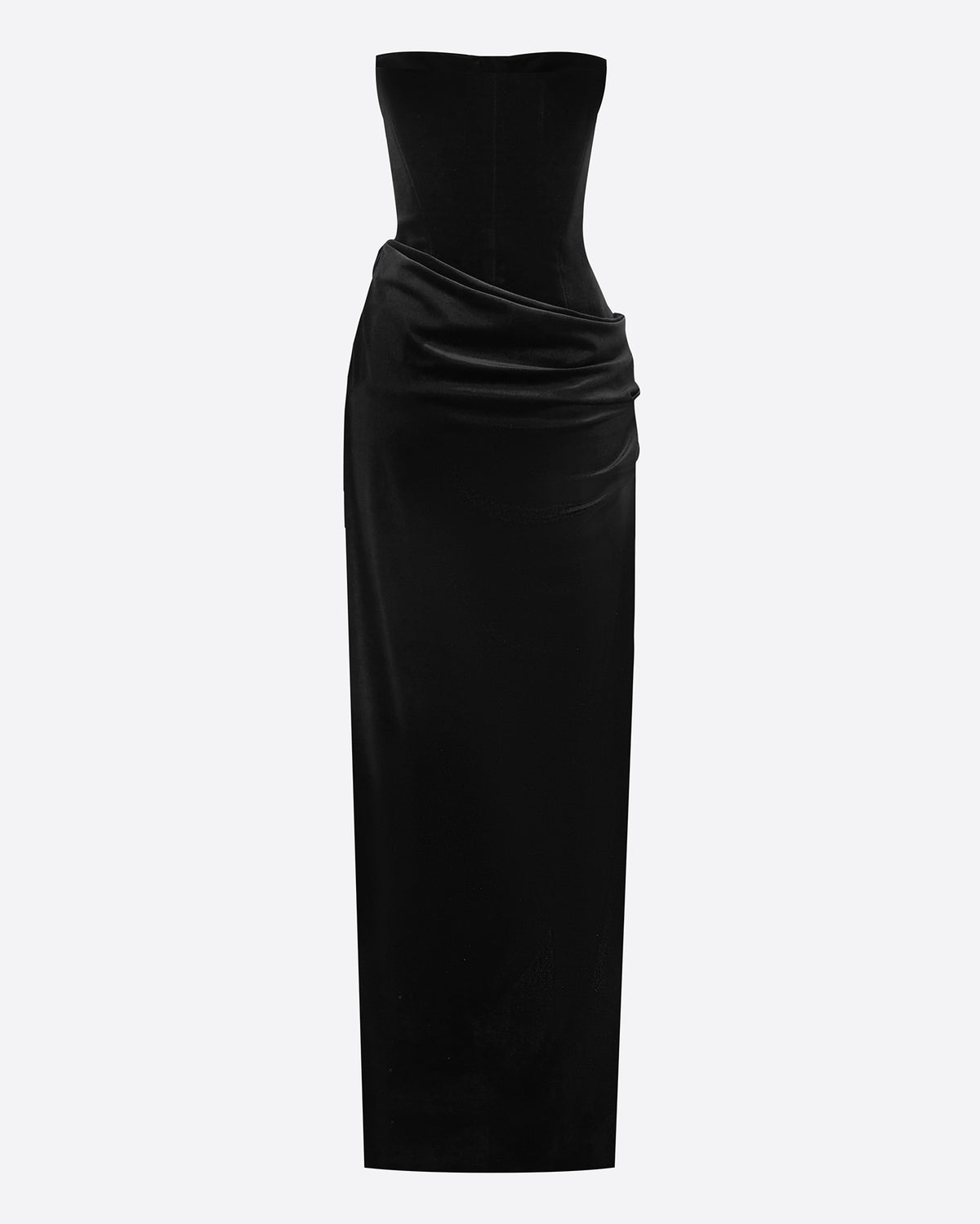 Strapless Drape Column in Velvet