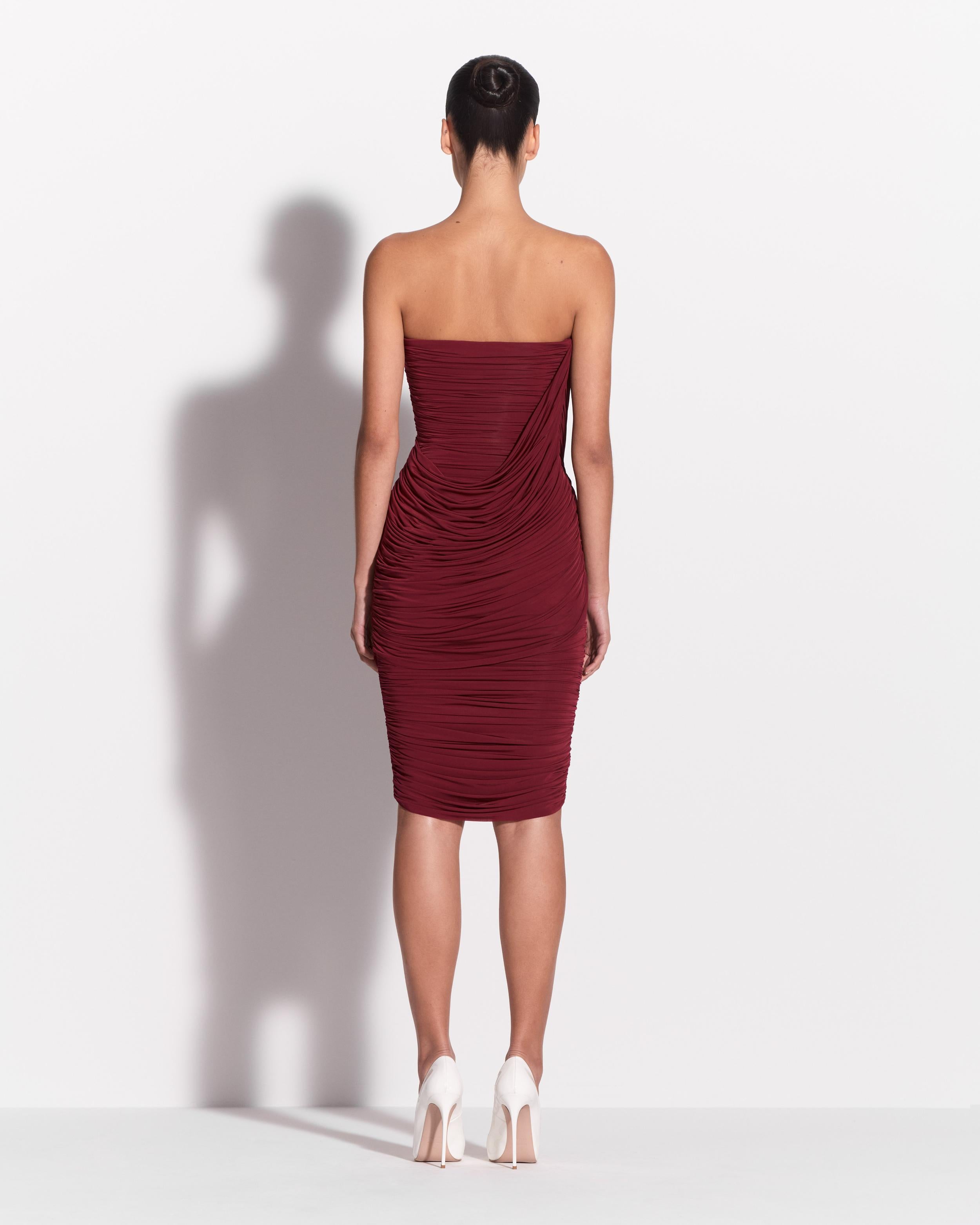 Strapless Drape Dress in Jersey