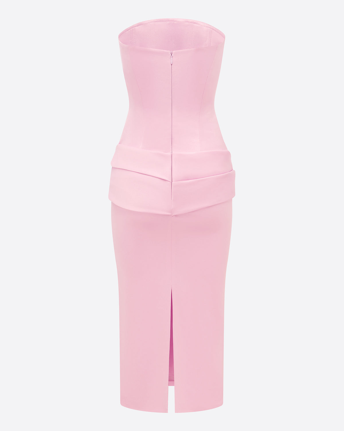 Strapless Drape Dress in Satin Crepe