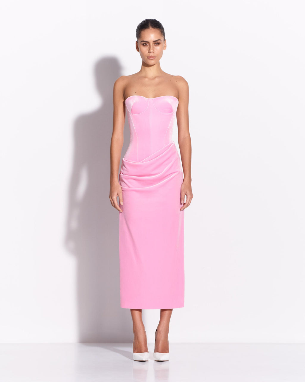 Strapless Drape Dress in Velvet