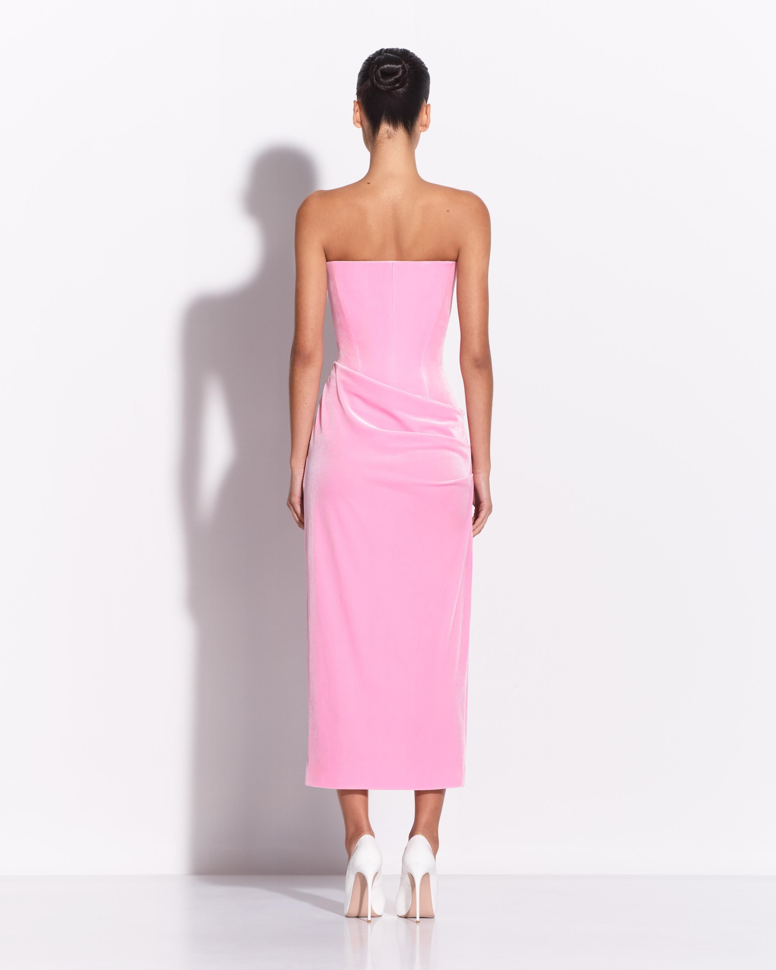 Strapless Drape Dress in Velvet