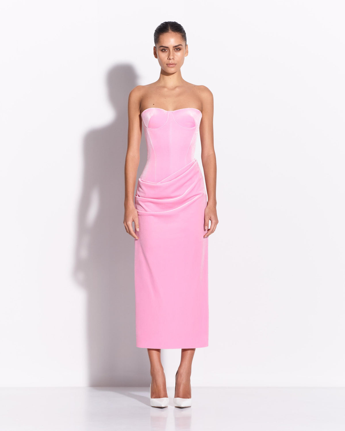 Strapless Drape Dress in Velvet