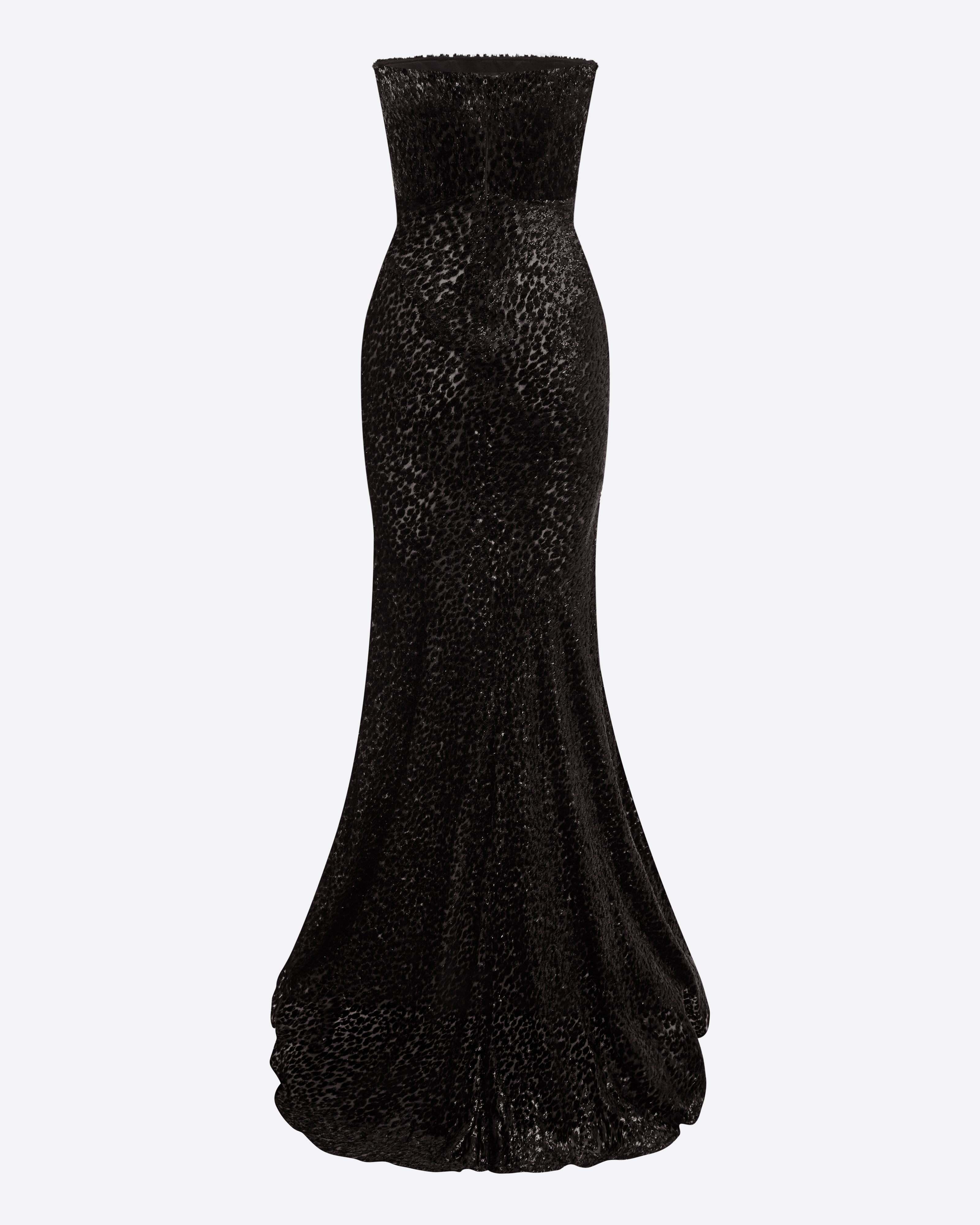 Strapless Drape Gown in Devoré