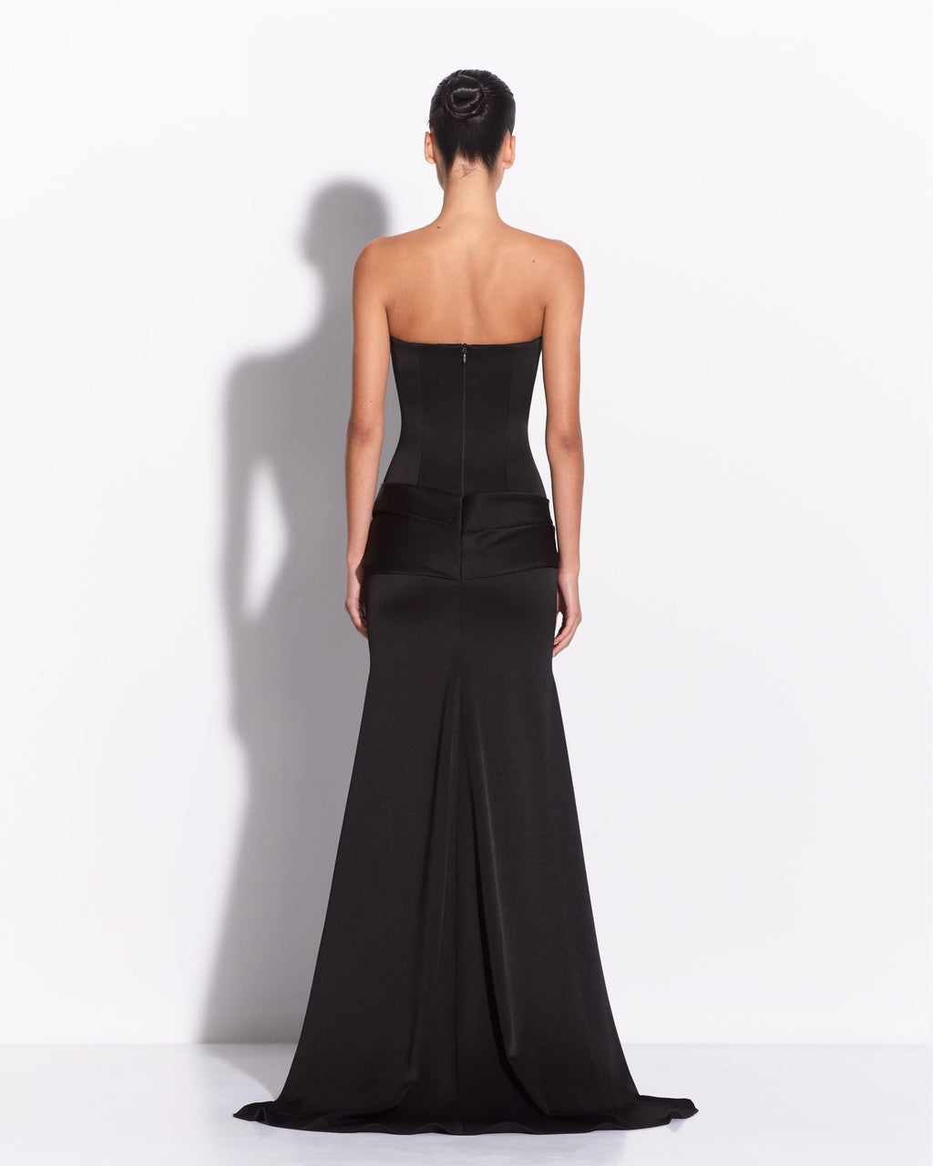 Strapless Drape Gown in Satin Crepe