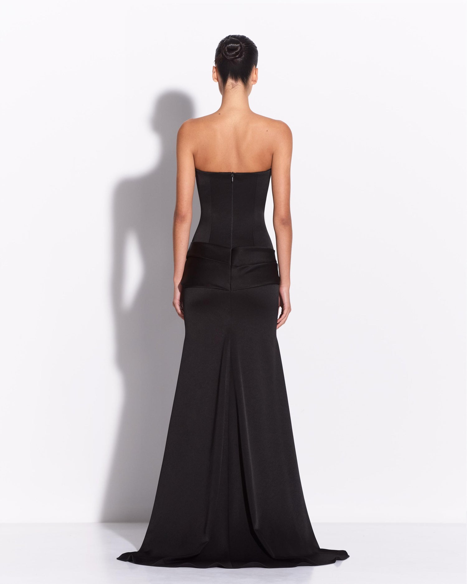 Strapless Drape Gown in Satin Crepe