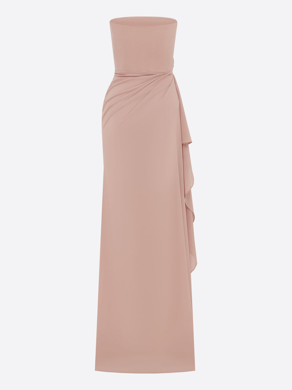 Strapless Drape Gown in Stretch Mesh