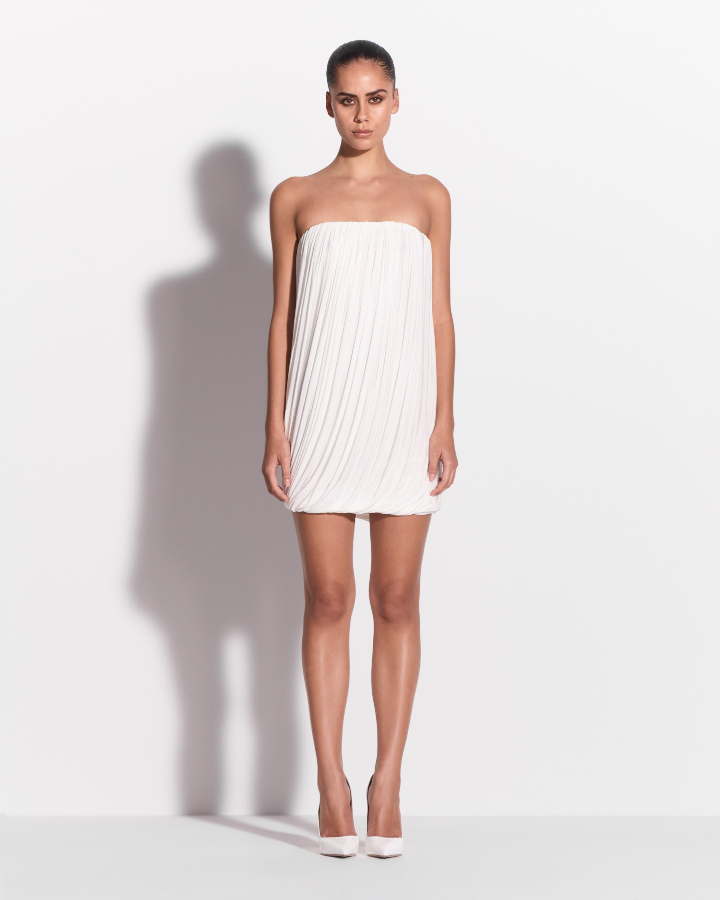 Strapless Drape Mini Dress in Jersey