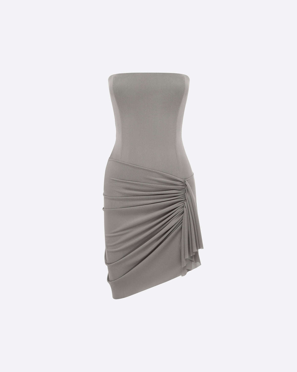 Strapless Drape Mini Dress in Stretch Mesh