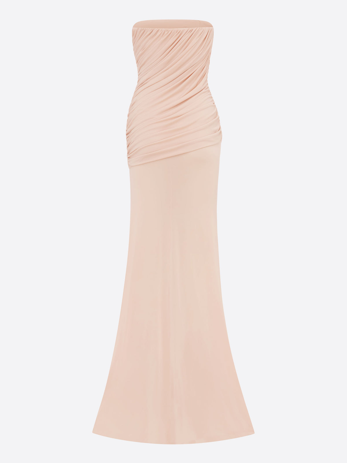 Strapless Draped Gown in Dry Jersey
