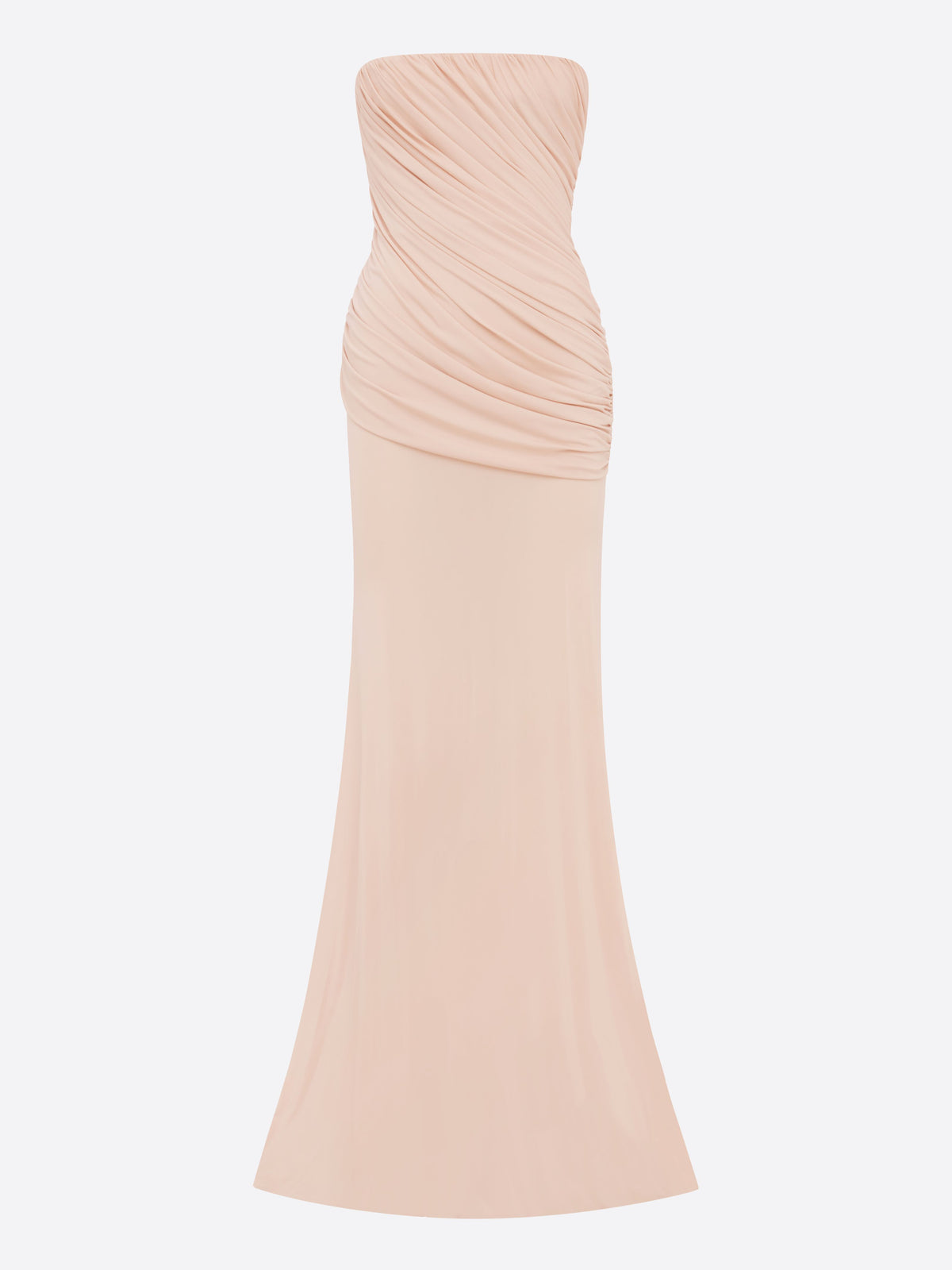 Strapless Draped Gown in Dry Jersey
