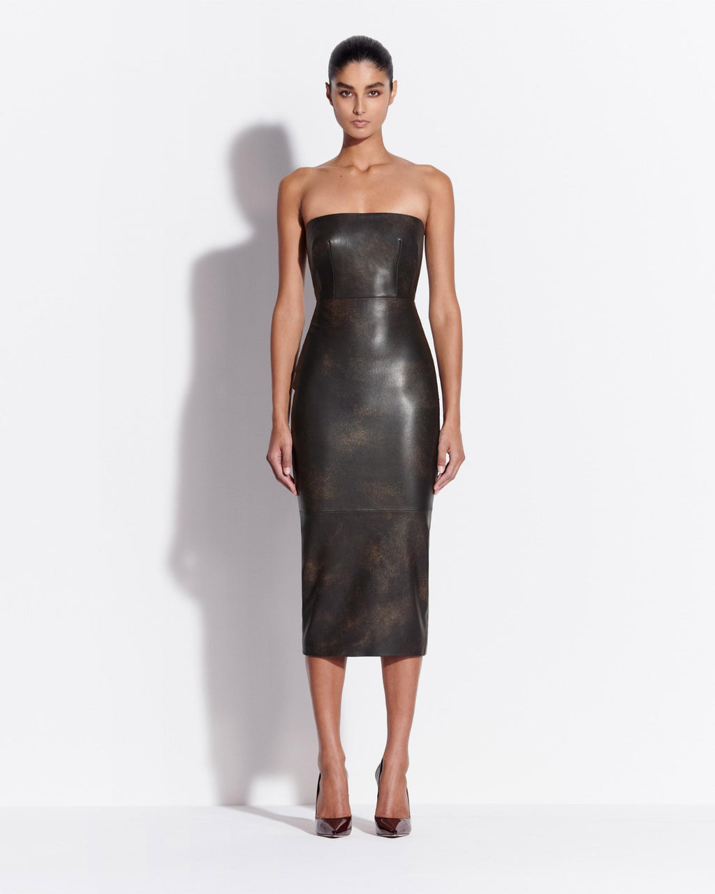 Strapless Dress in Leather