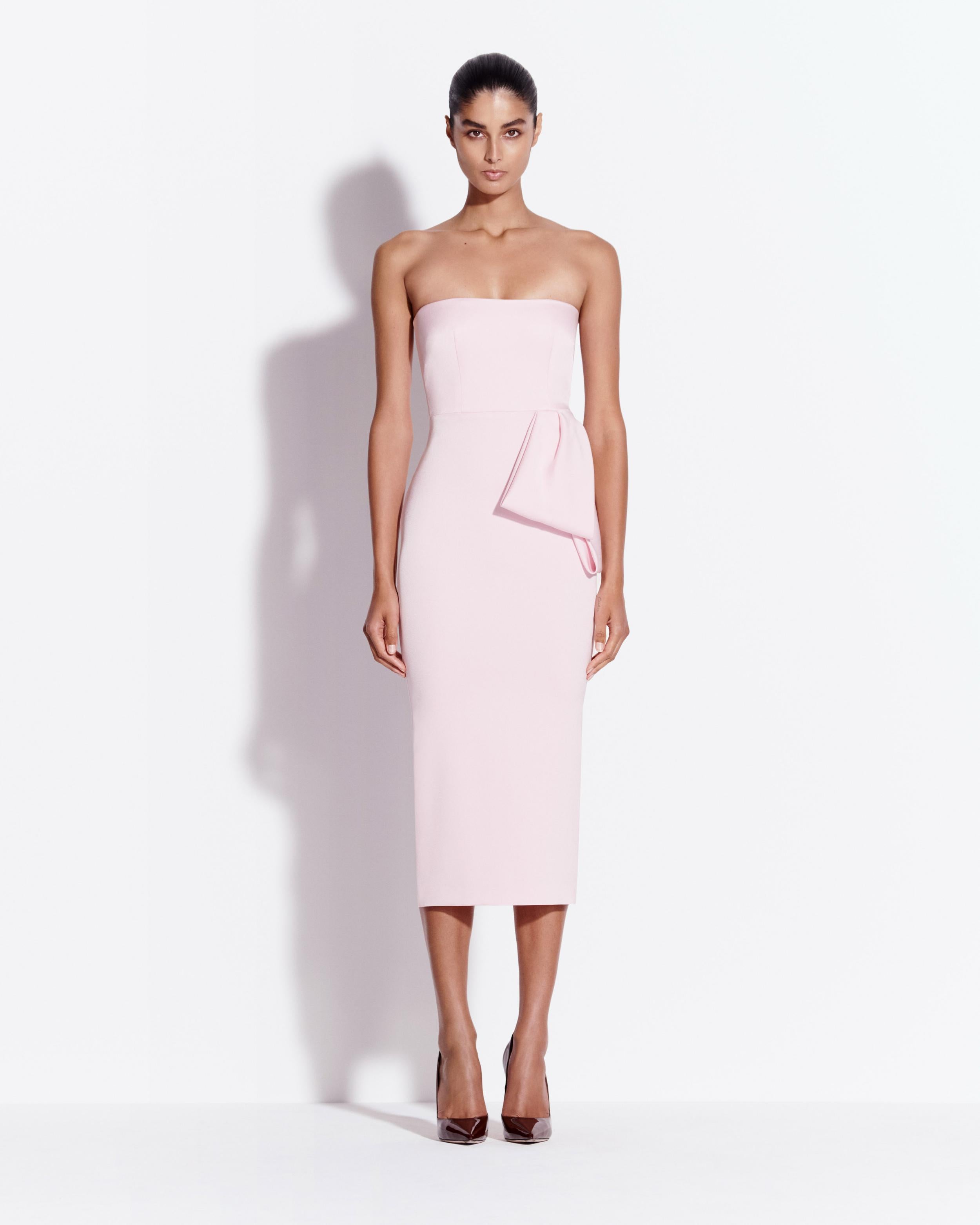 Strapless Dress in Satin Crepe