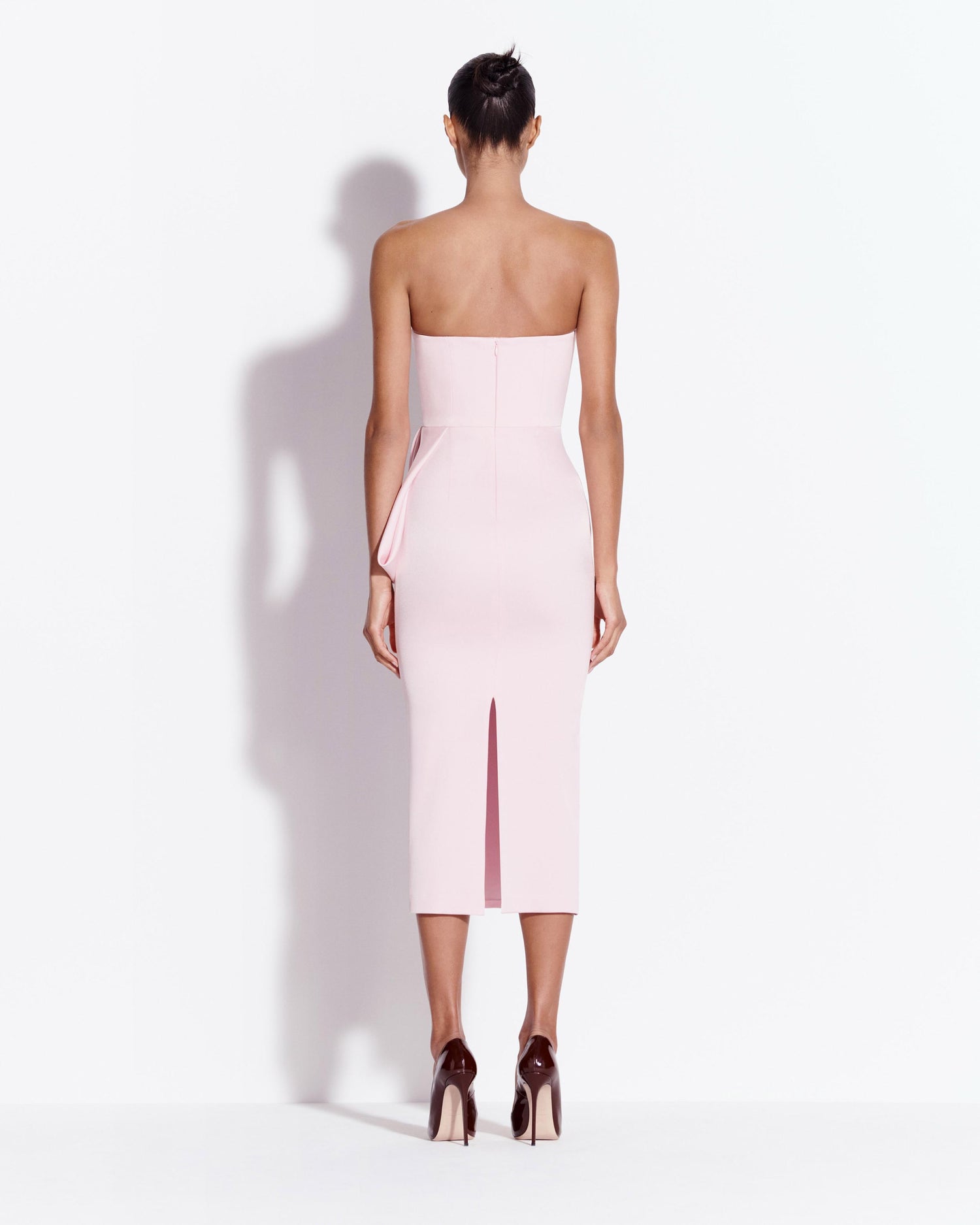 Strapless Dress in Satin Crepe