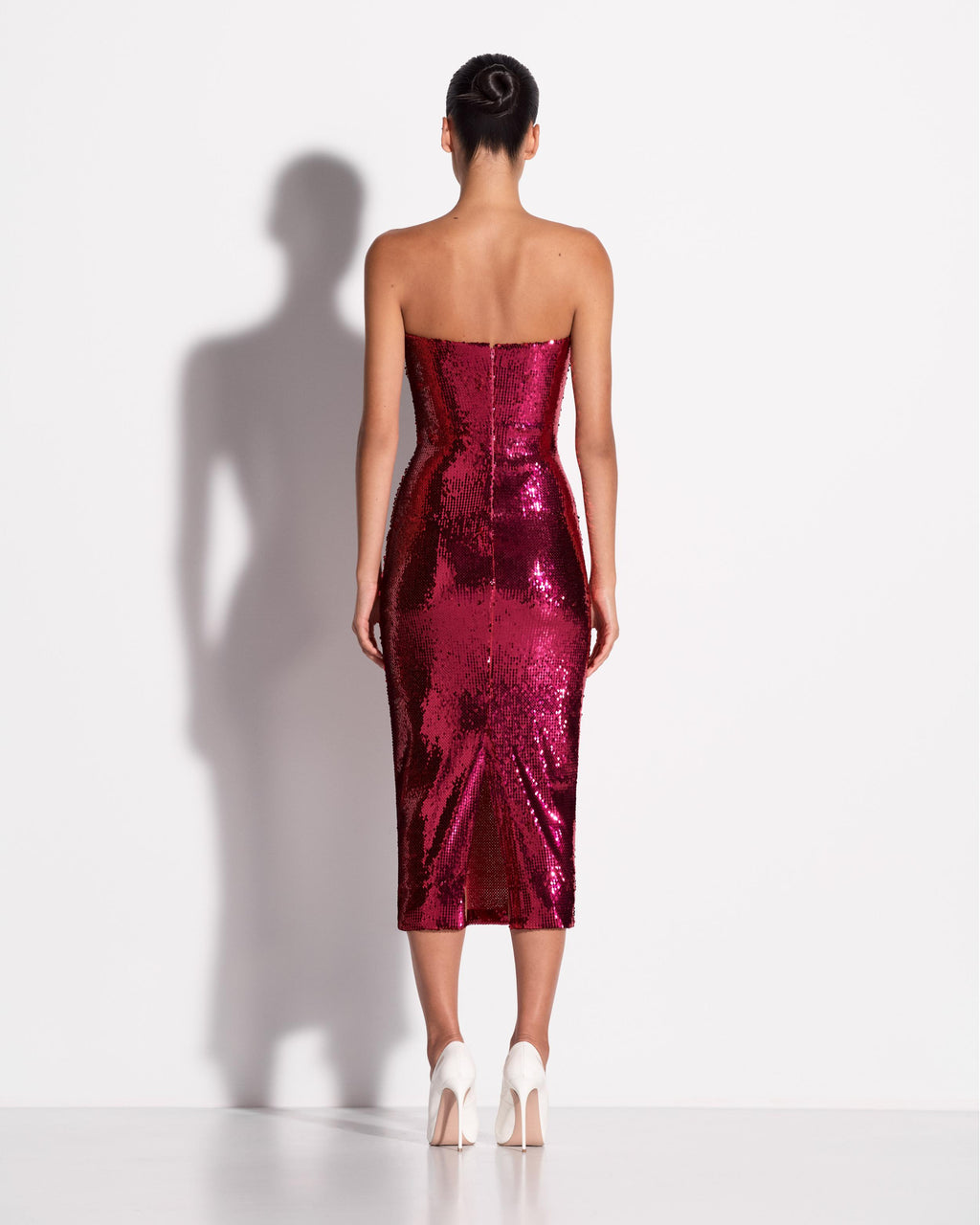 Strapless Dress in Sequin Mesh