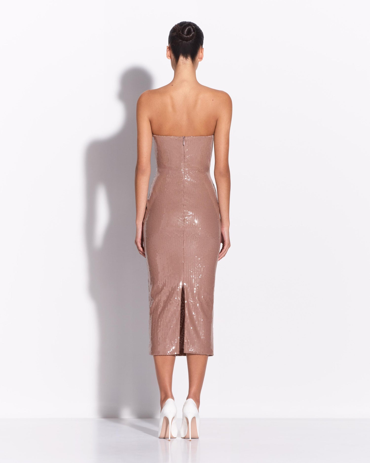 Strapless Dress in Sequin Stretch Mesh
