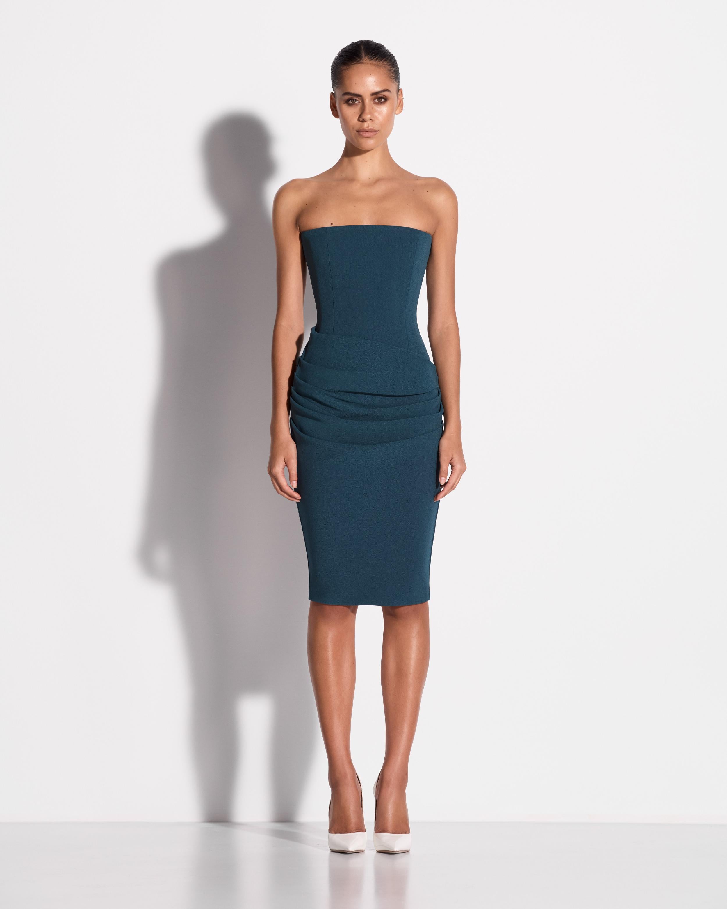 Strapless Dress in Stretch Crepe