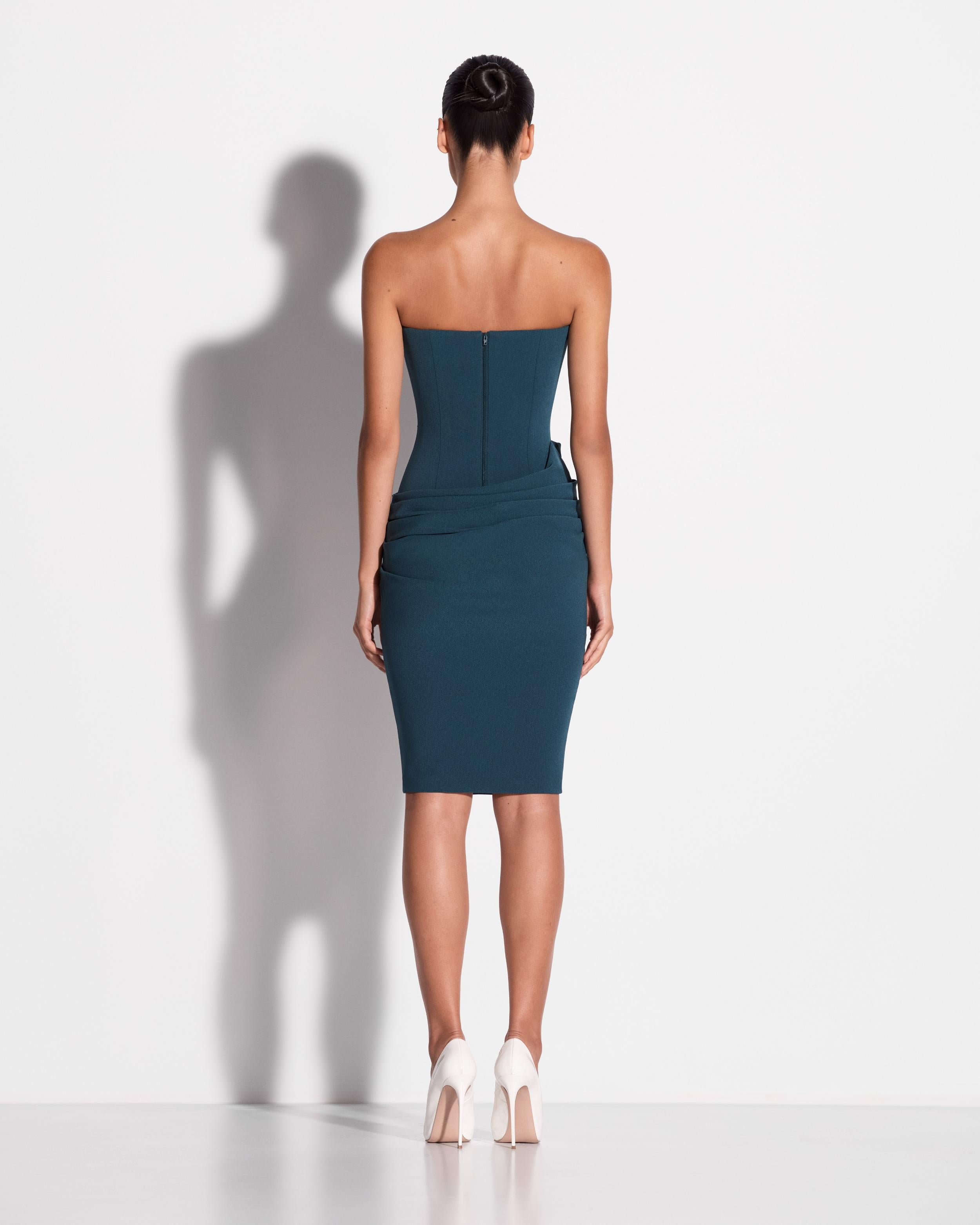 Strapless Dress in Stretch Crepe
